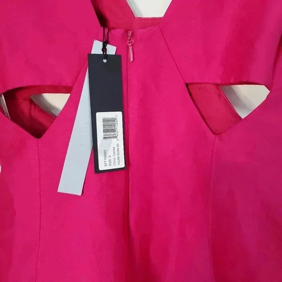 Halston Heritage Cerise Cutout Dress Size 6 - Picture 6 of 8